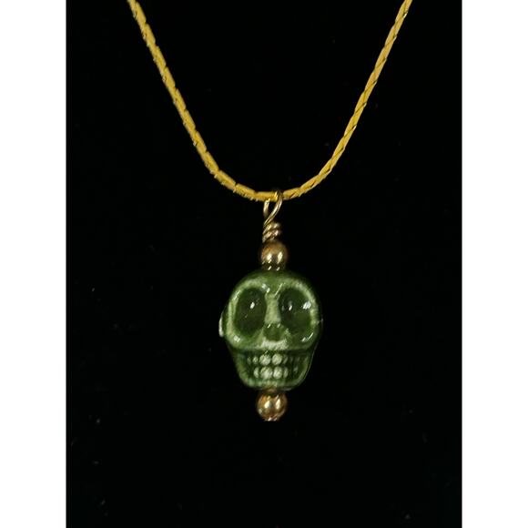 7 Handmade Skull Gold Necklace, Different Rainbow Colors- Same Style - Picture 5 of 9